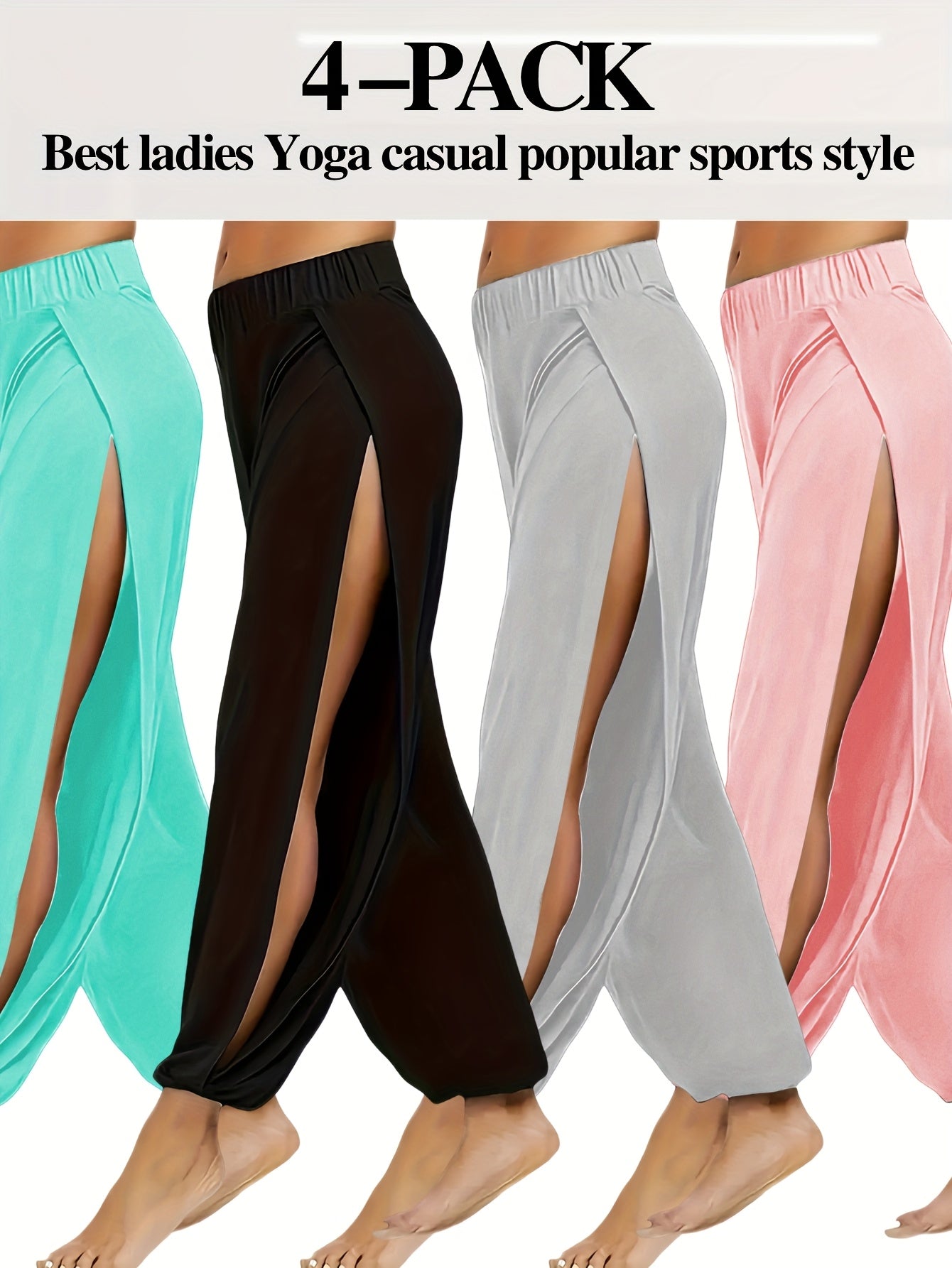 Women's Fashionable Split Casual Trousers by Unknown Brand