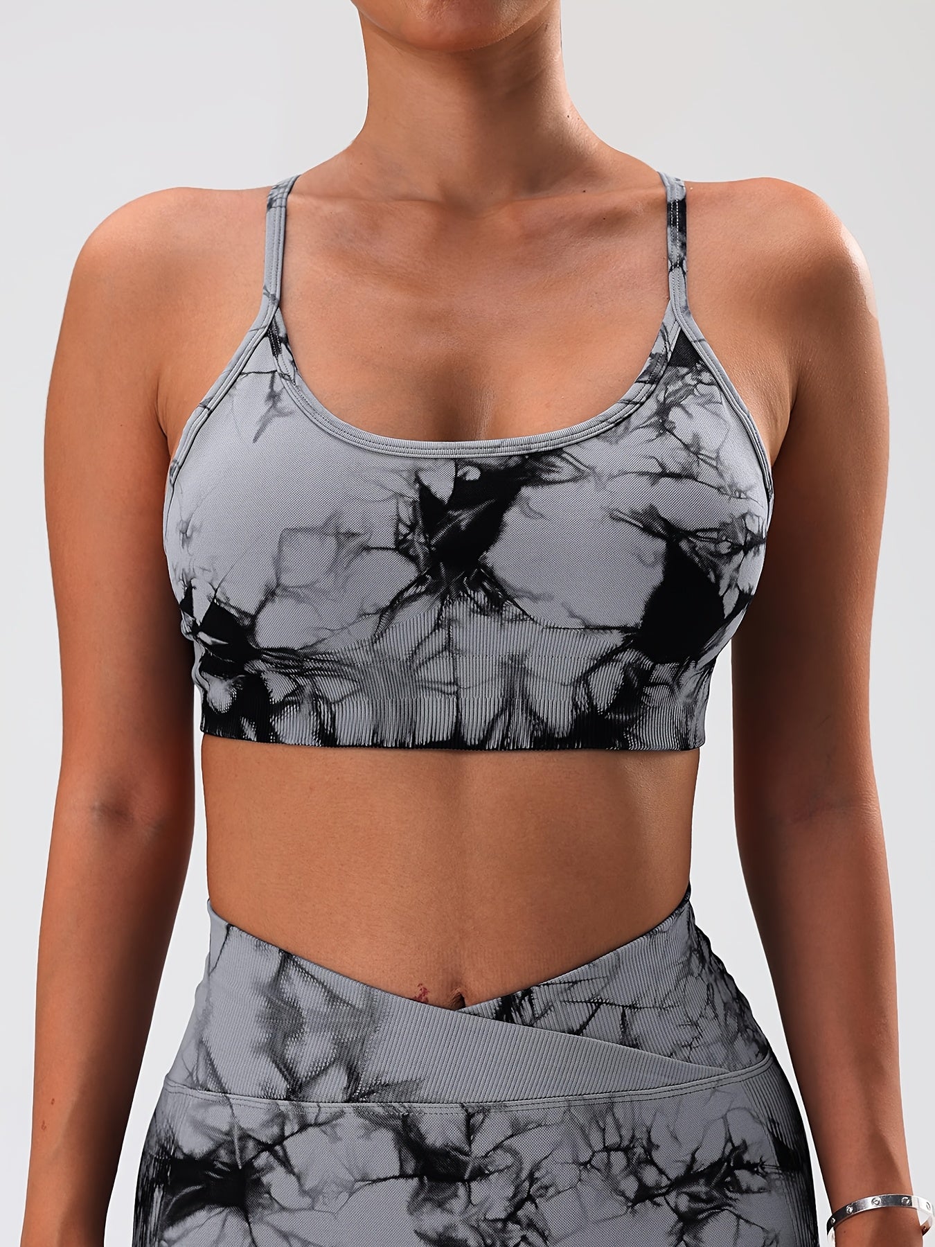 Padded Strappy Sports Bra For Women, Medium Support Yoga - Revitalize Mind Body