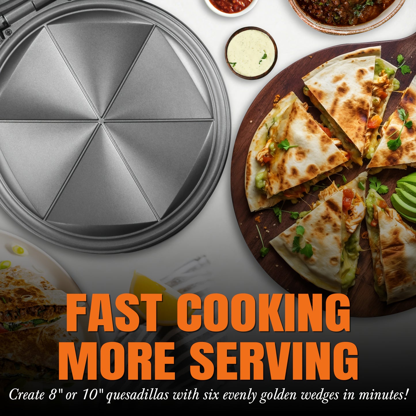 TASTETIDE Electric Quesadilla And Grilled Cheese Maker With Thermostat