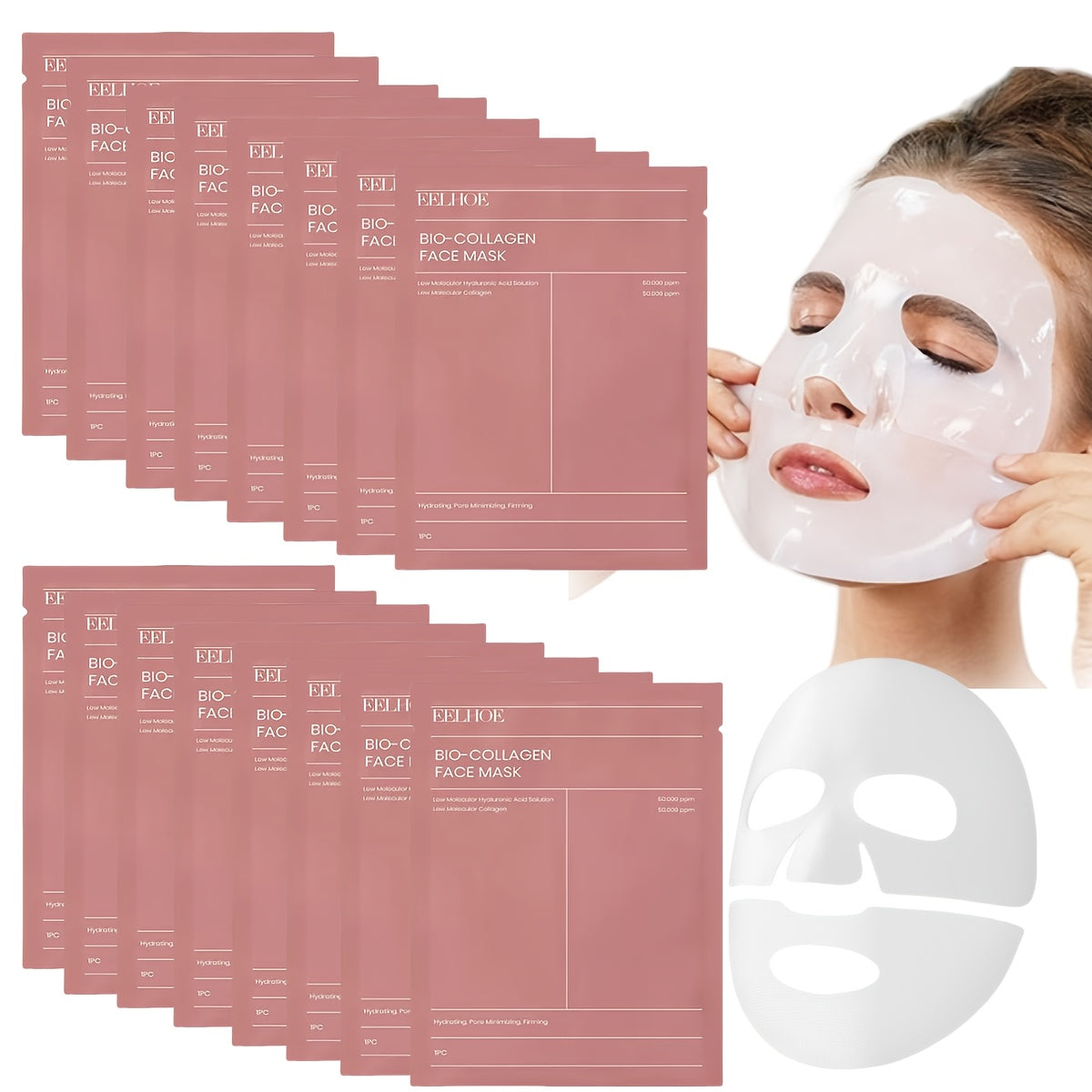 Korean Collagen Mask Set With Hyaluronic Acid, 16 Sheets - Revitalize Mind Body