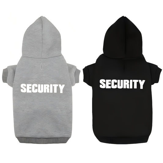 Cozy Fleece Dog Hoodies Set With Security Print