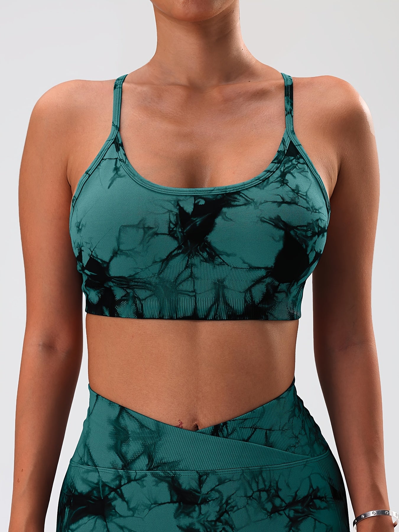 Padded Strappy Sports Bra For Women, Medium Support Yoga - Revitalize Mind Body