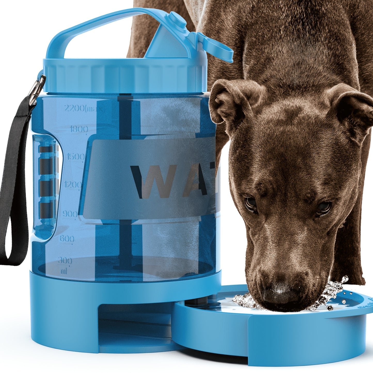 Lesotc Dog Travel Water Bottle With Portable Bowl Dispenser