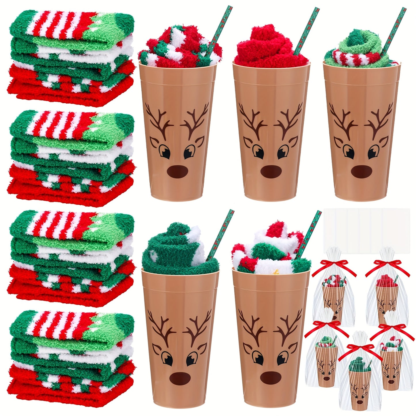 PATELAI Funny Christmas Fuzzy Socks For Women 10 Sets