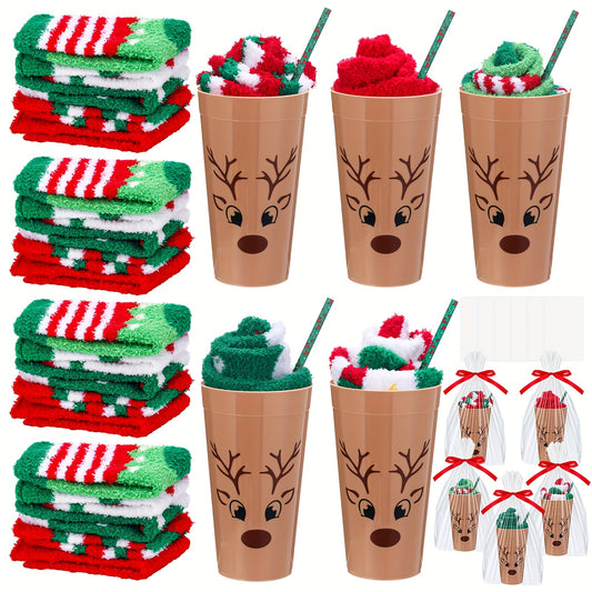 PATELAI Funny Christmas Fuzzy Socks For Women 10 Sets