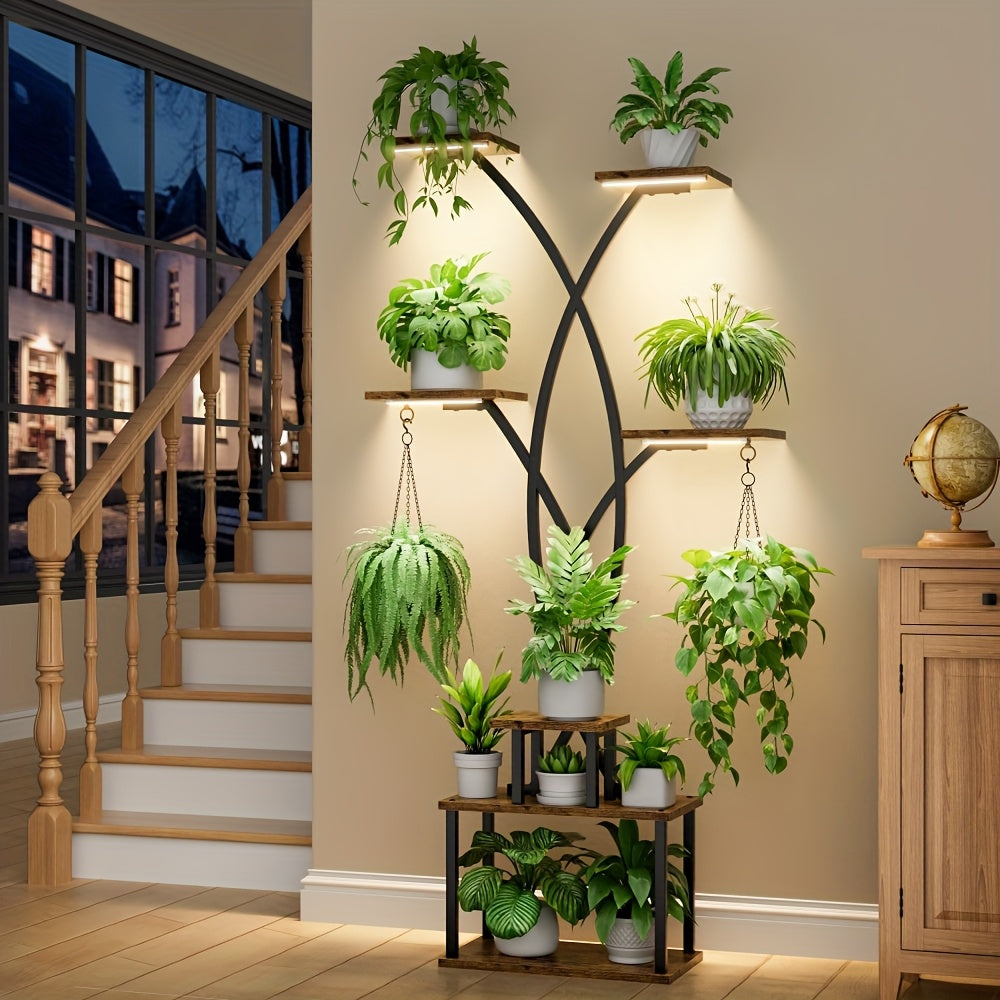 CODACE Indoor Plant Stand With Grow Lights 7-Tier Shelf
