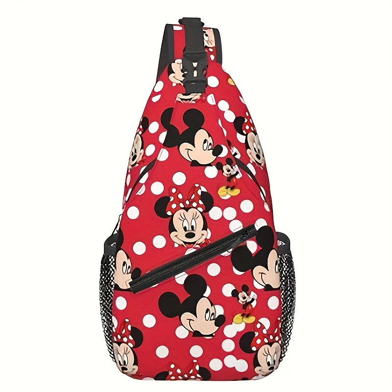 Mickey And Minnie Crossbody Sling Bag Durable Nylon Travel Pouch