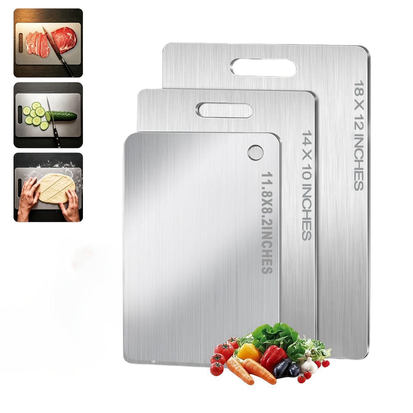 OANRUYAN Titanium Cutting Board Set Double Sided Durable Kitchen