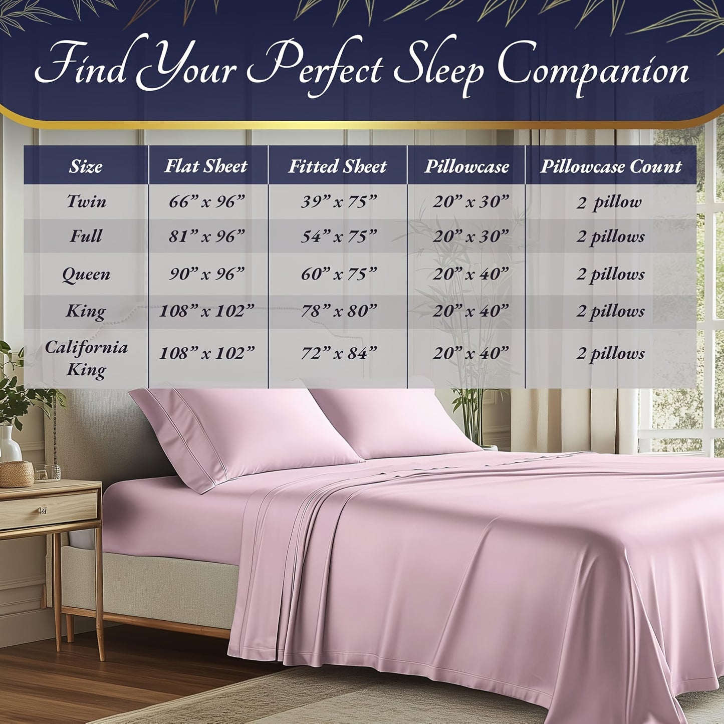 Luxurious Cooling Bamboo Bed Sheets Set Ultra Soft Comfort