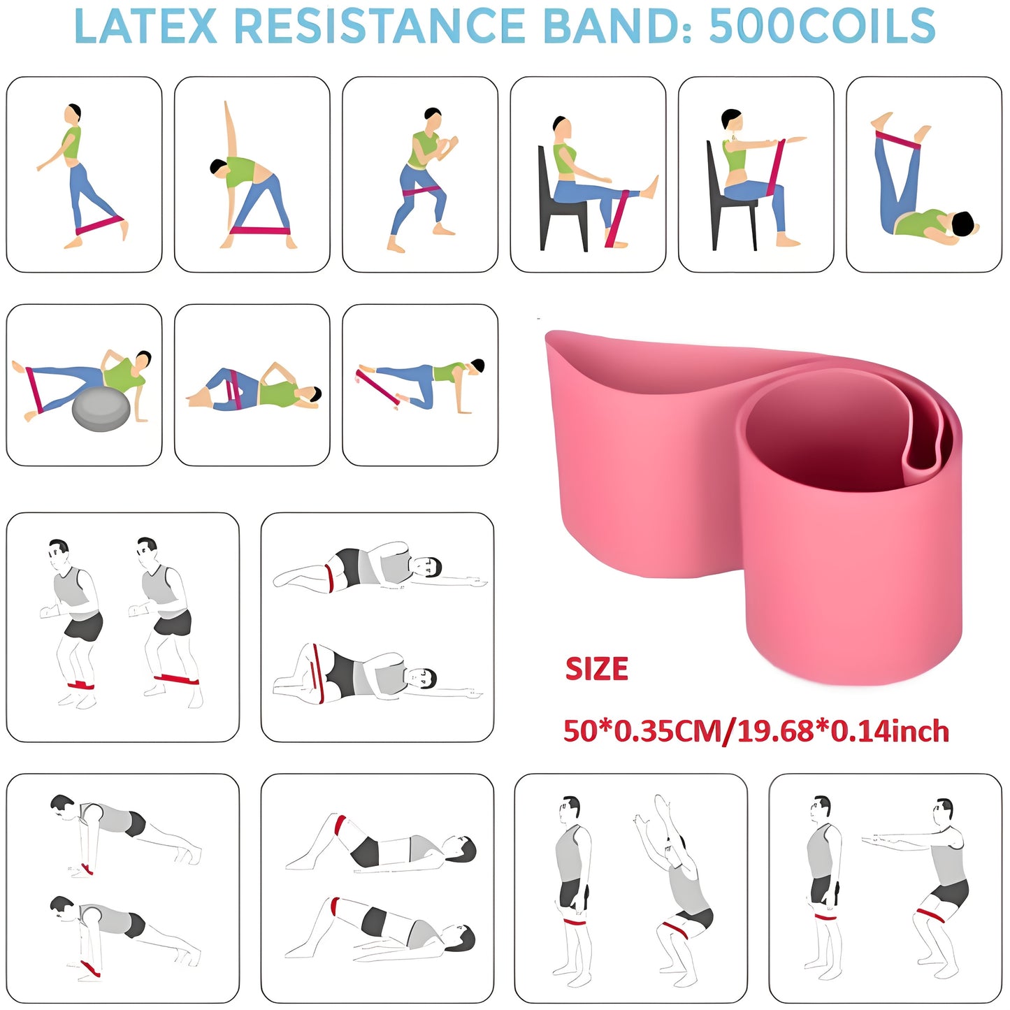Yoga Fitness Set with Resistance Bands and Exercise Ball