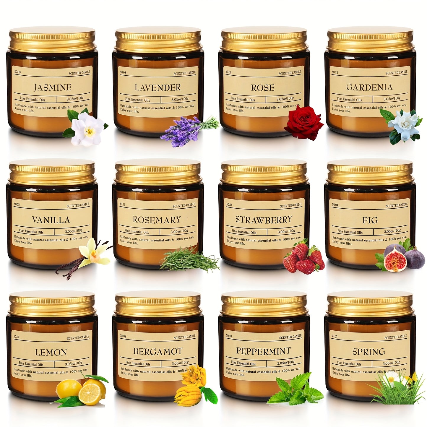 24 Pack Soy Wax Glass Jar Candles Gift Set Occasions