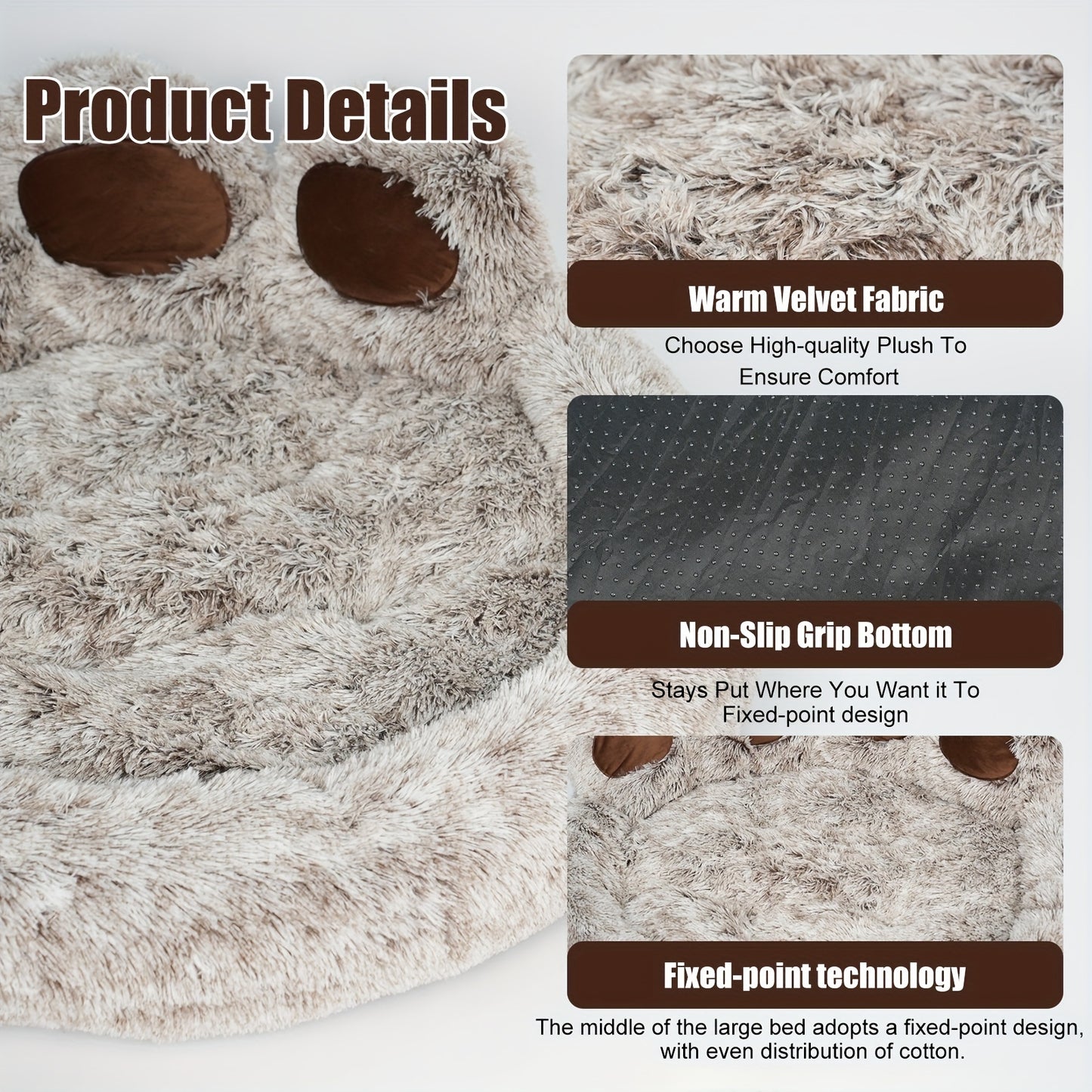 KYLINSURE Bear Paw Shaped Dog Bed And Cat Bed Plush