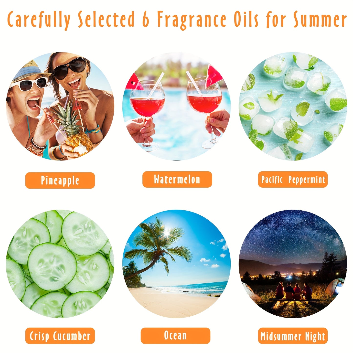 MITFLOR Summer Fragrance Oils Set For Diffusers And Candles - Revitalize Mind Body