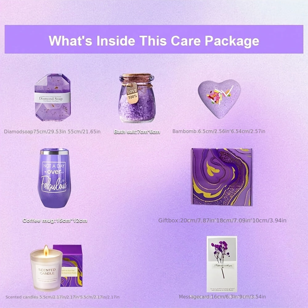 Bath Care Gift Box Set Featuring Bath Bombs And Candles