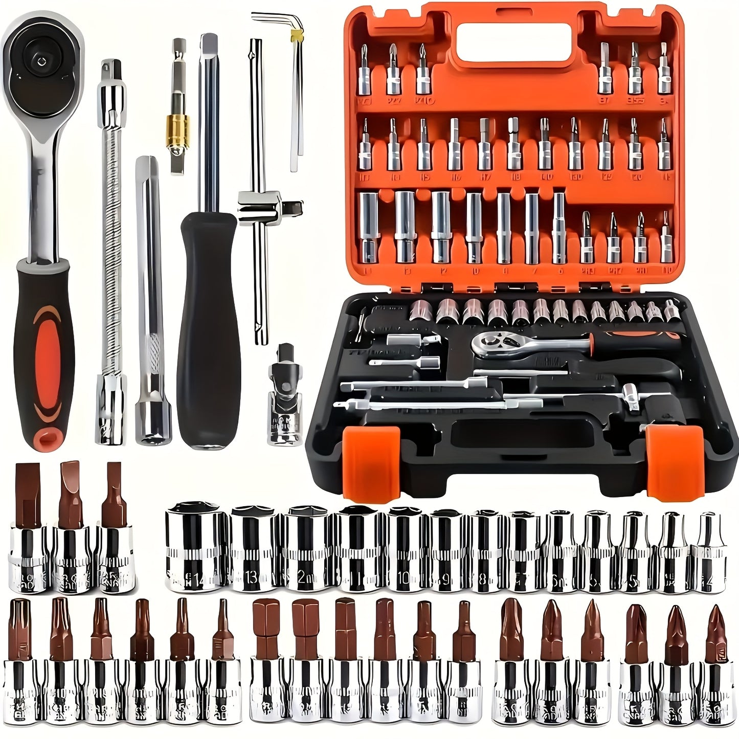 Chrome Vanadium Socket Set With Ratchet Handles And Extensions - Revitalize Mind Body
