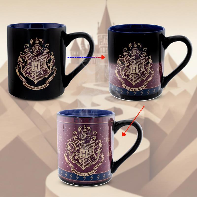 Silver Buffalo Harry Potter Hogwarts Crest Holiday Sweater Heat-Reveal Ceramic Mug