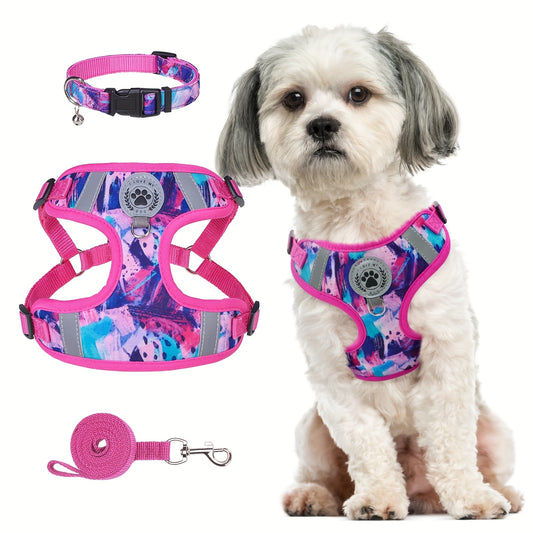 BEAUTYZOO No-Pull Dog Harness Collar And Leash Set