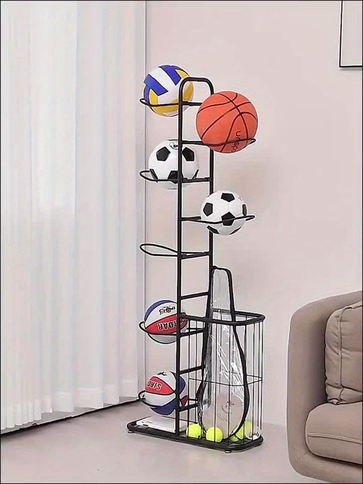 Four Tier Basketball Storage Rack for Gym and Garage