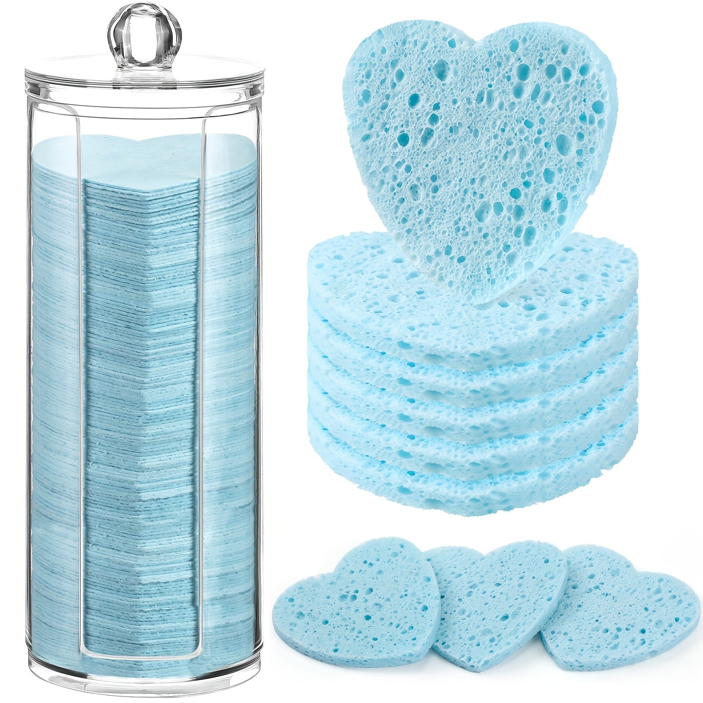 Outus Facial Sponges With Storage Container For Cleansing