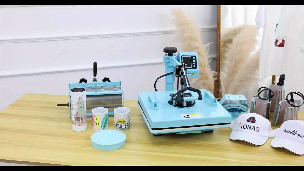 HOMDOX Sublimation Heat Press 8-In-1 Professional Combo