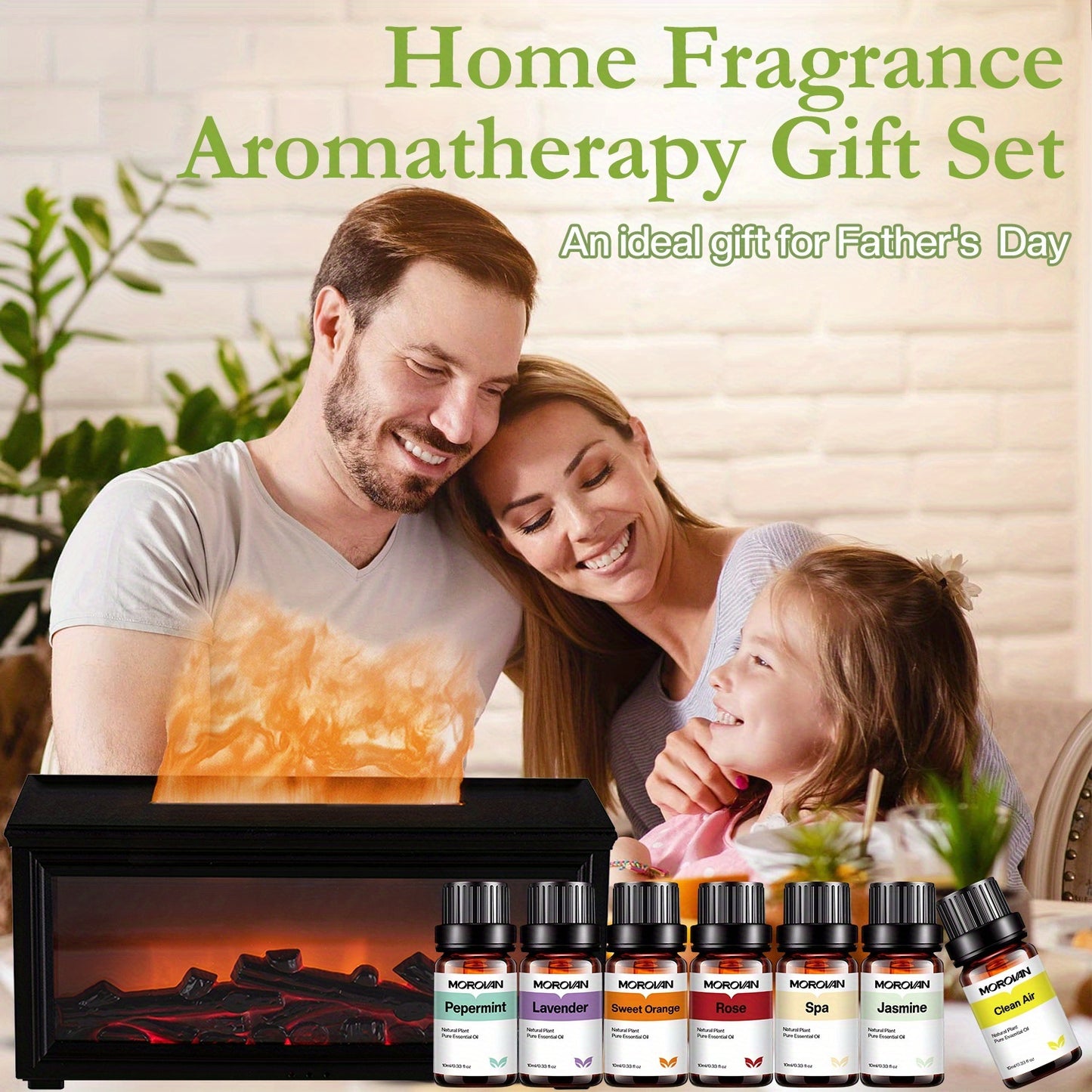 Morovan 4 In 1 Fireplace Flame Diffuser And Humidifier