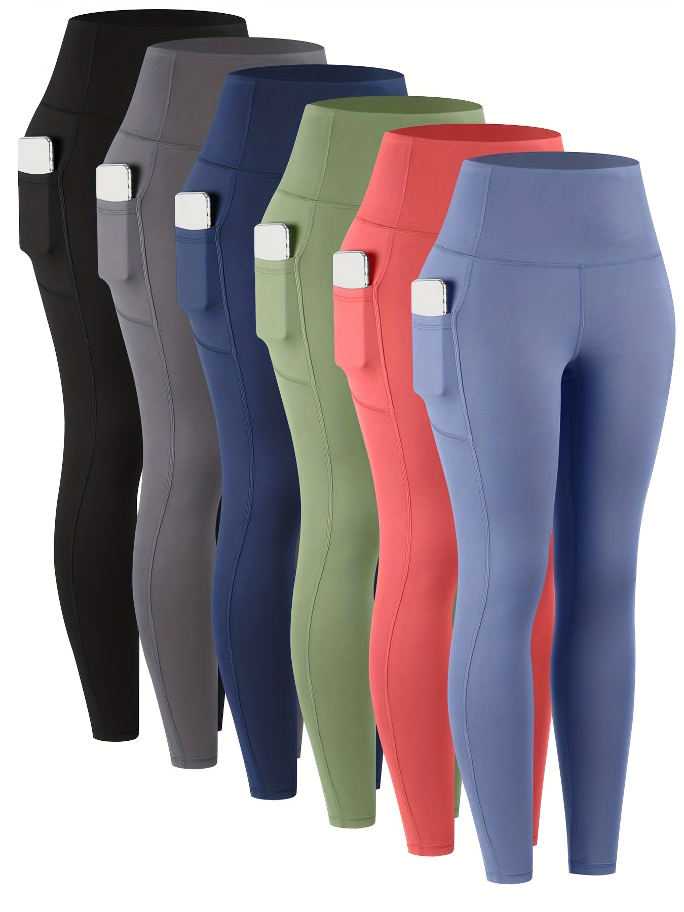 LINOZO High Waist Pocket Leggings for Women Everyday Yoga