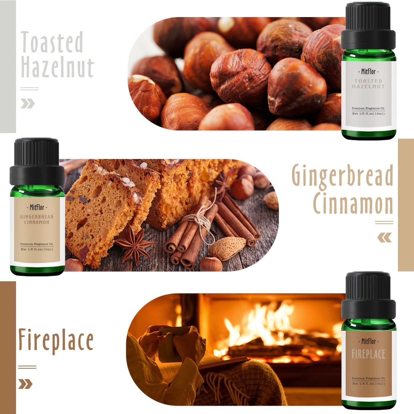 MITFLOR Winter Fragrance Oils Gift Set for Diffusers and Candles - Revitalize Mind Body