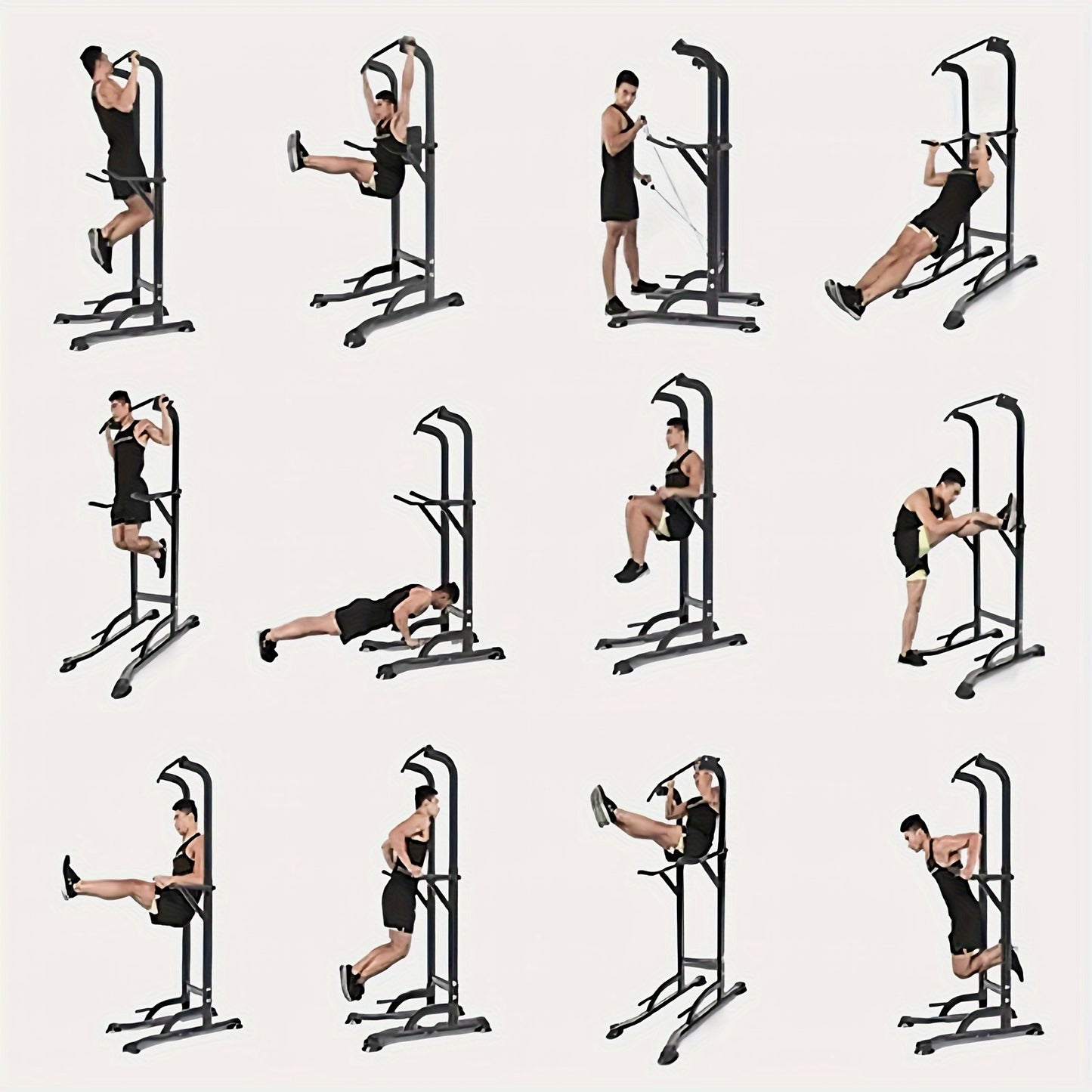 [Power Tower] Adjustable Power Tower | Pull Up Bar Stand Dip Station Workout Equipment Multi-Function Strength Training Exercise Equipment for Men Women Home Gym 330LBS - Revitalize Mind Body