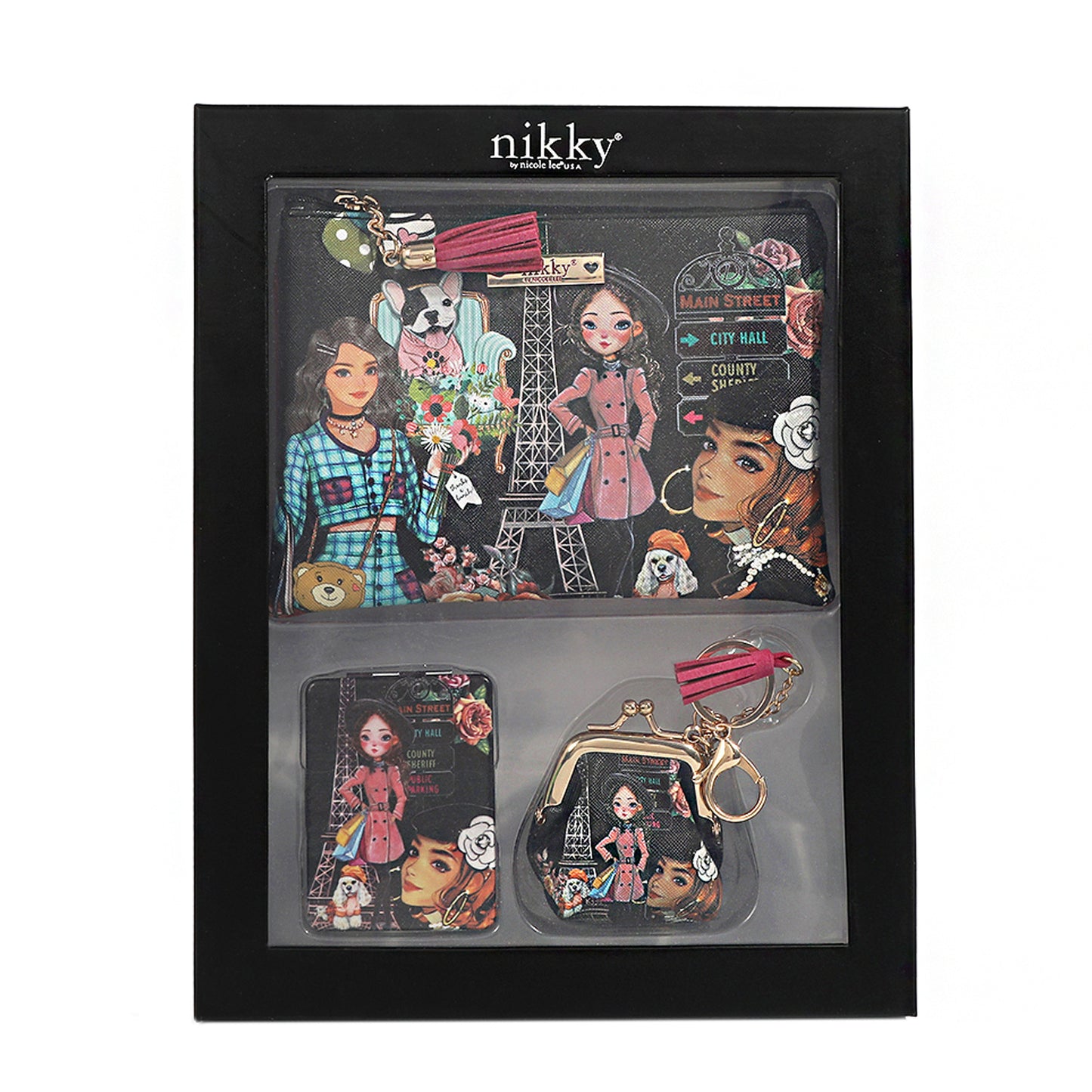 NIKKY Three Piece Gift Set Accessories Pouch Coin Purse Mirror - Revitalize Mind Body