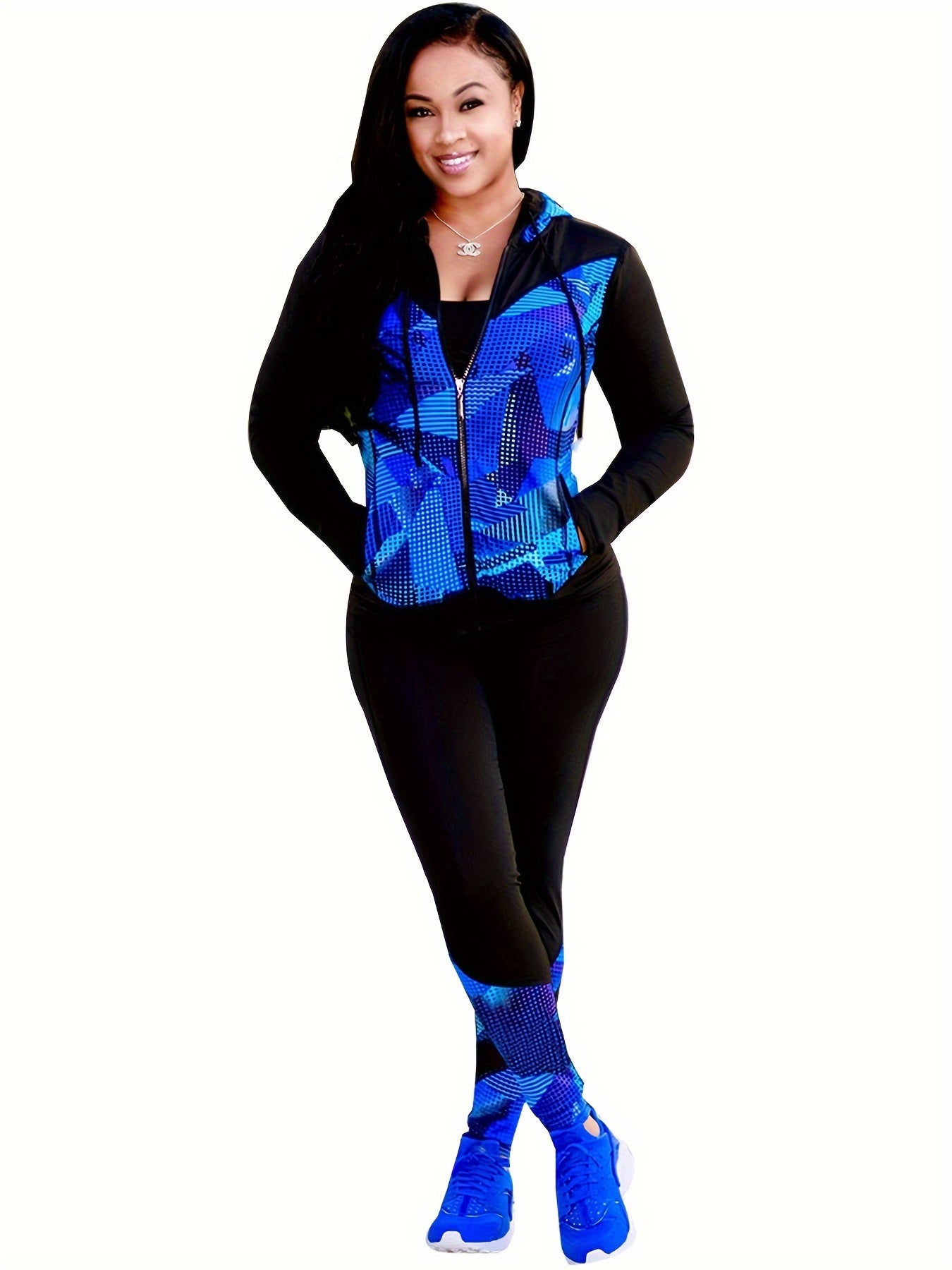 KANSOON Womens Tracksuit Set Long Sleeve Zip Hoodie Pants - Revitalize Mind Body