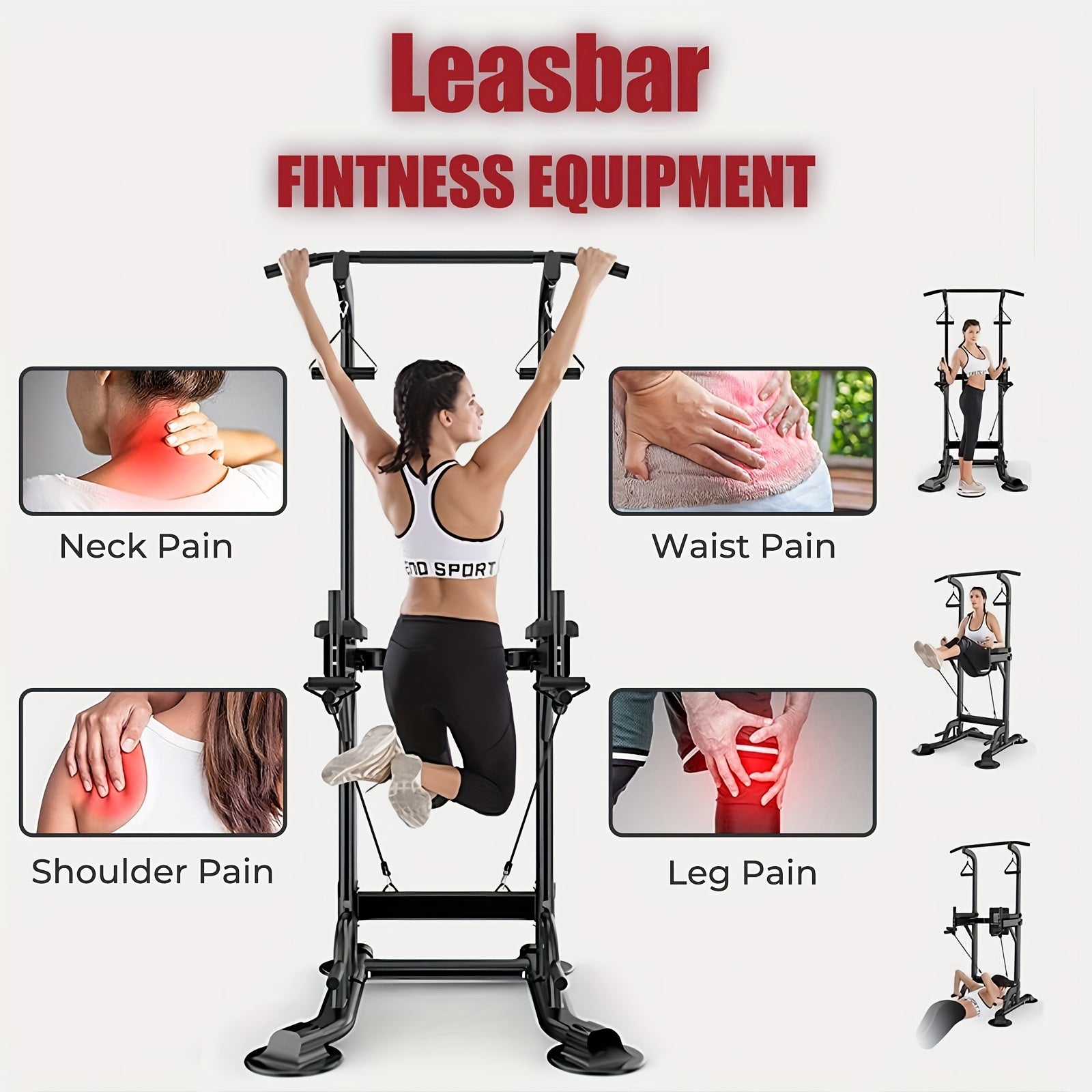 [Power Tower] Adjustable Power Tower | Pull Up Bar Stand Dip Station Workout Equipment Multi-Function Strength Training Exercise Equipment for Men Women Home Gym 330LBS - Revitalize Mind Body