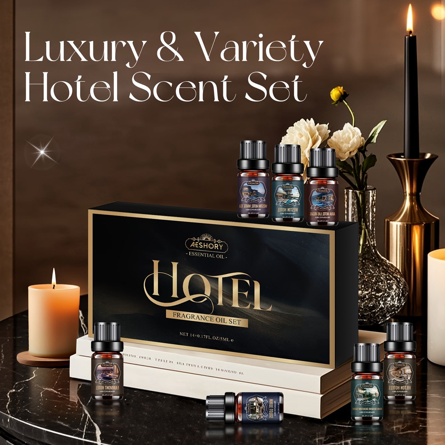 TOTATUIT Luxury Hotel Grade Essential Oil Diffuser Multi Scent Set
