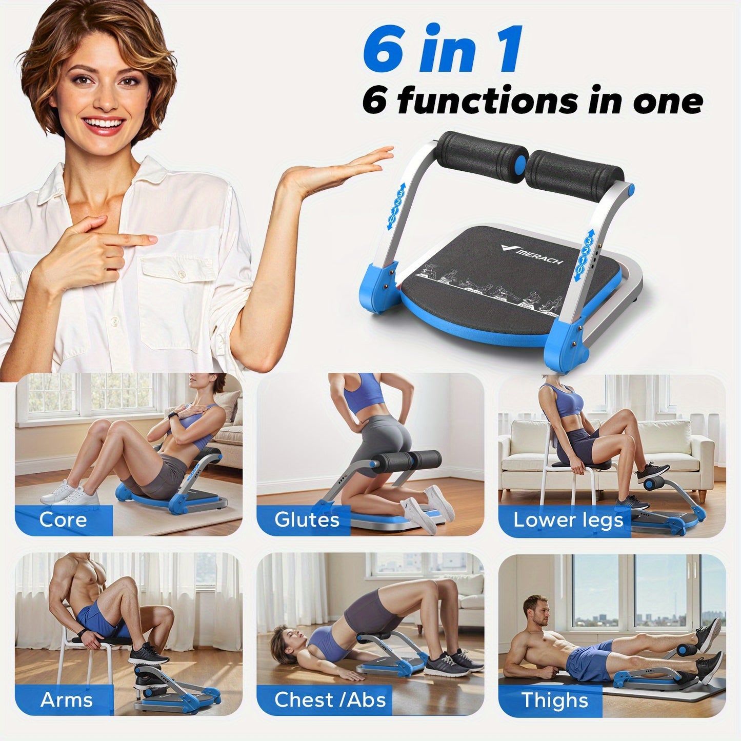 MERACH Multifunctional Abdominal Trainer For Core Strength And Waist Slimming
