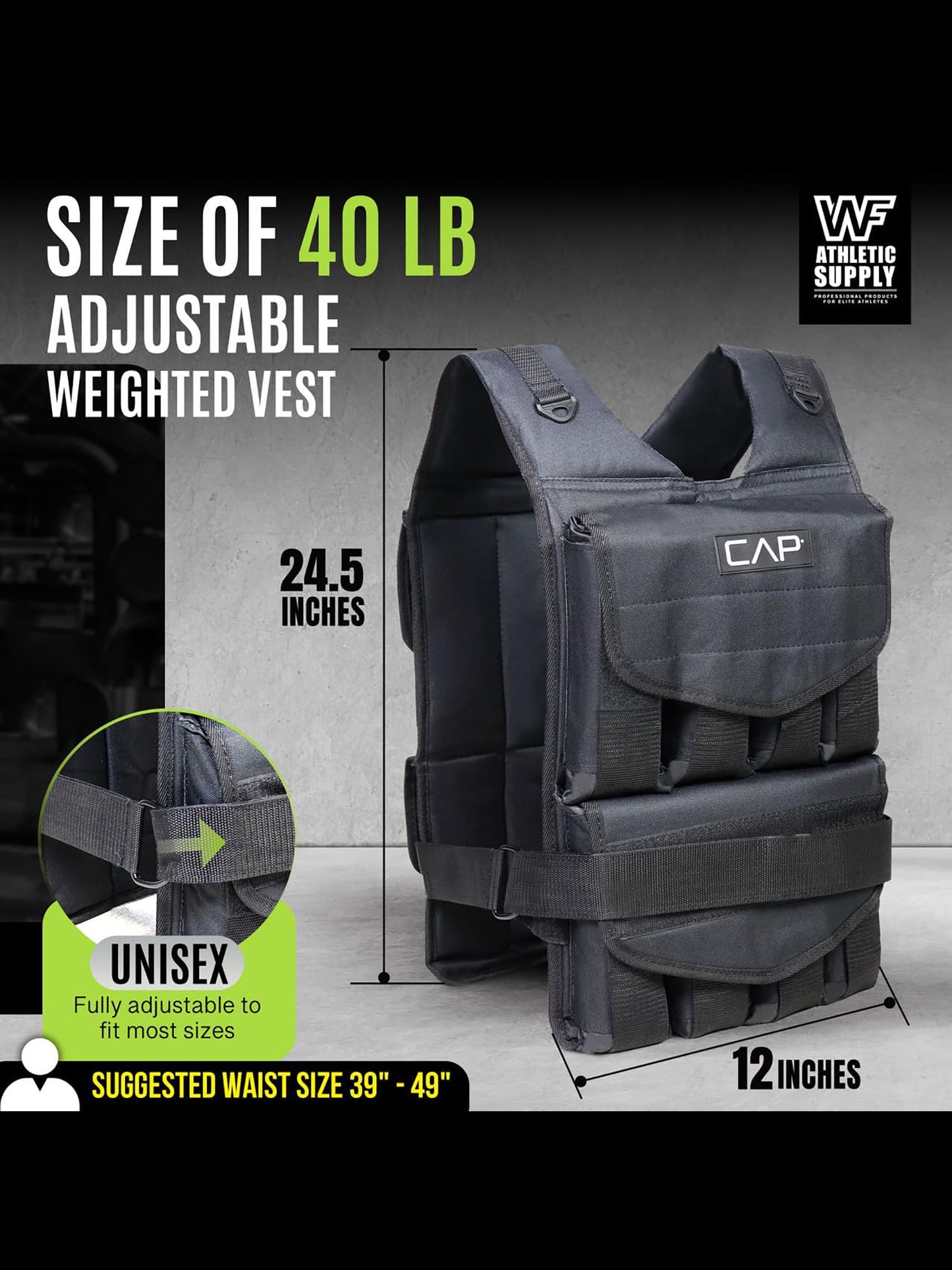 40 LB Adjustable Weighted Vest For Strength Training - Revitalize Mind Body