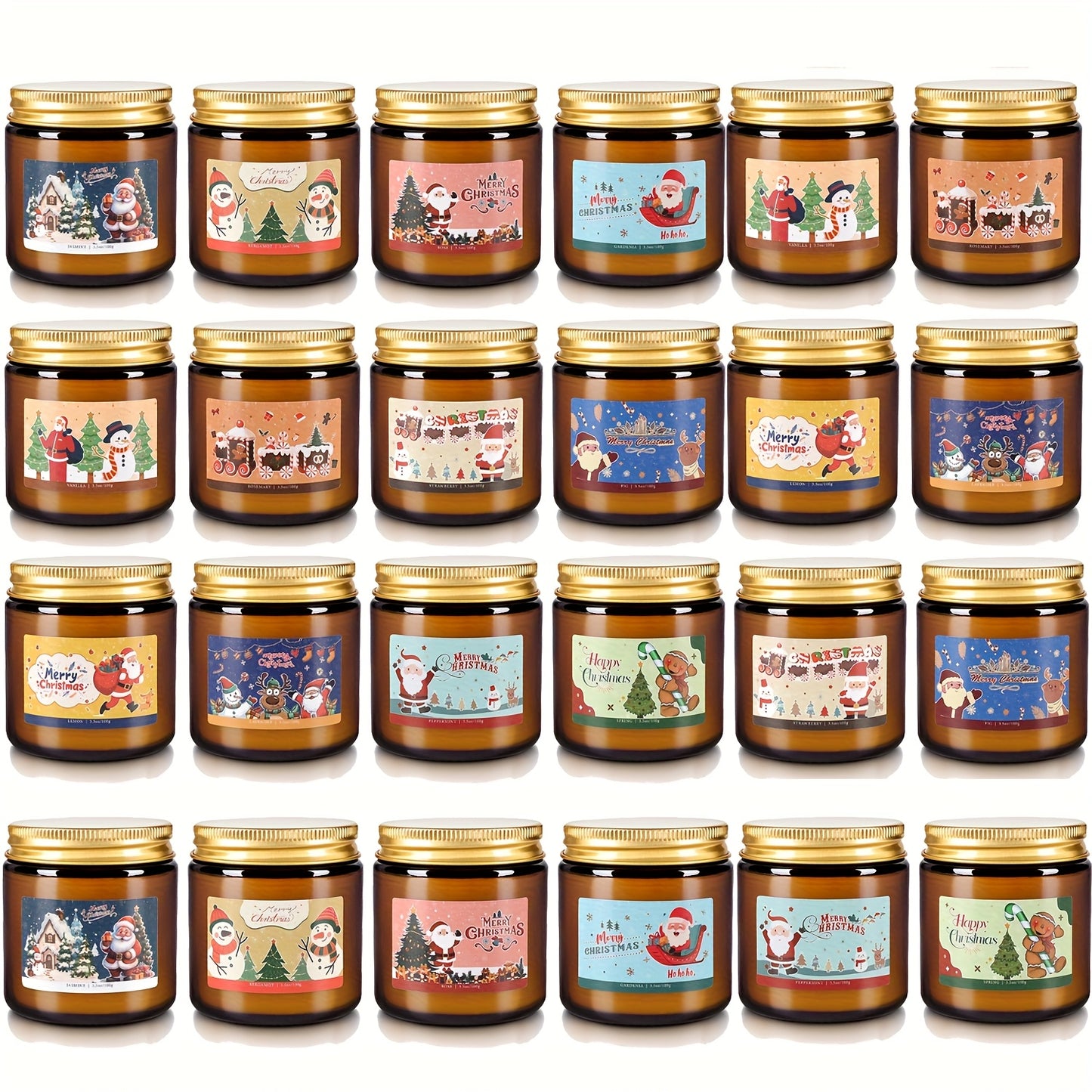 24 Pack Soy Wax Glass Jar Candles Gift Set Occasions