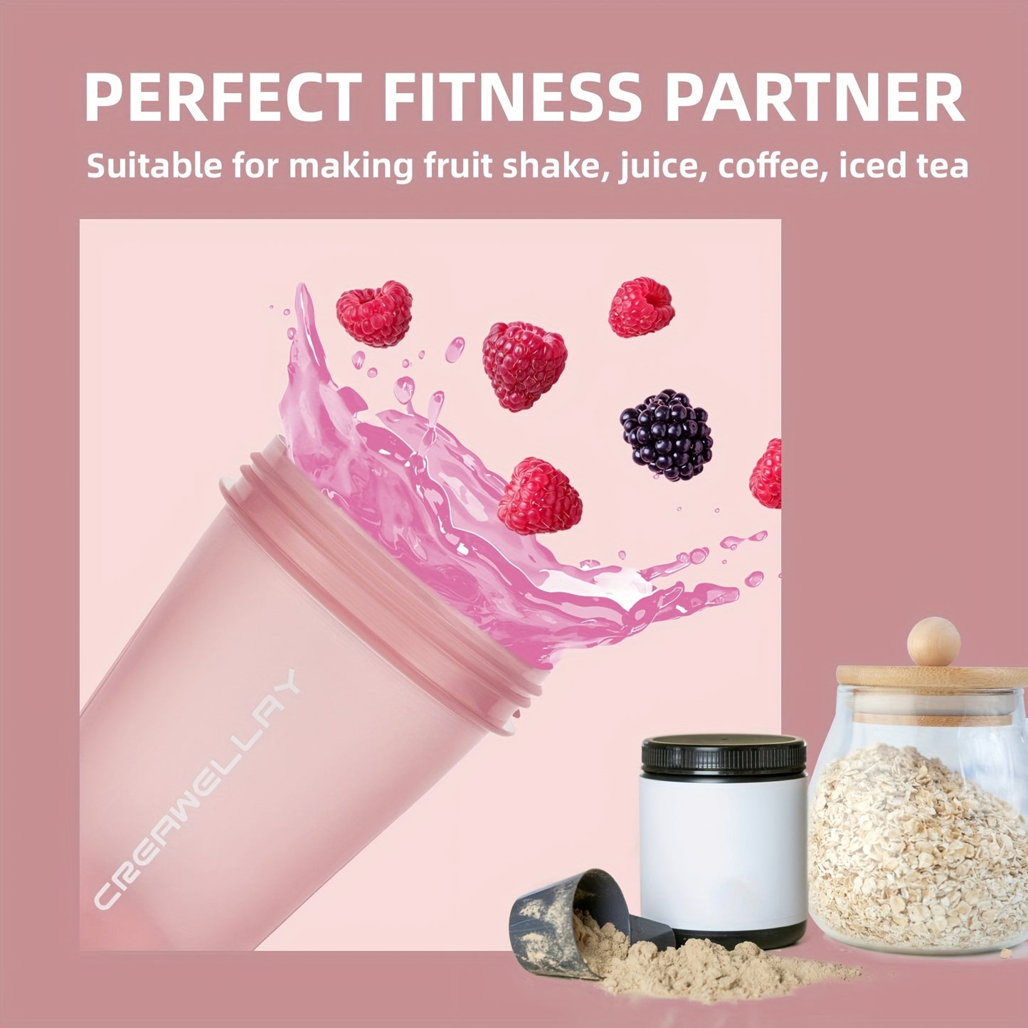 Protein Shaker Cup BPA Free Leak Proof Mixing Ball - Revitalize Mind Body