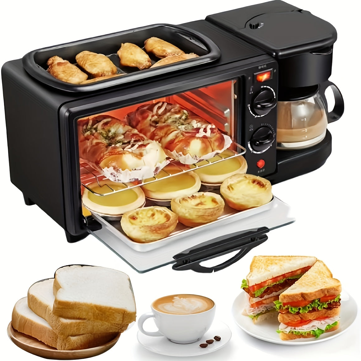 3-In-1 Breakfast Machine For Eggs Toast And Coffee 110V