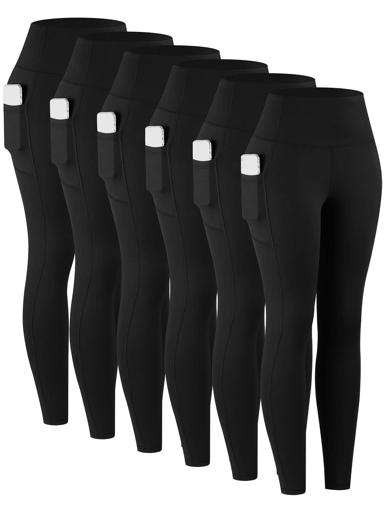 LINOZO High Waist Pocket Leggings for Women Everyday Yoga