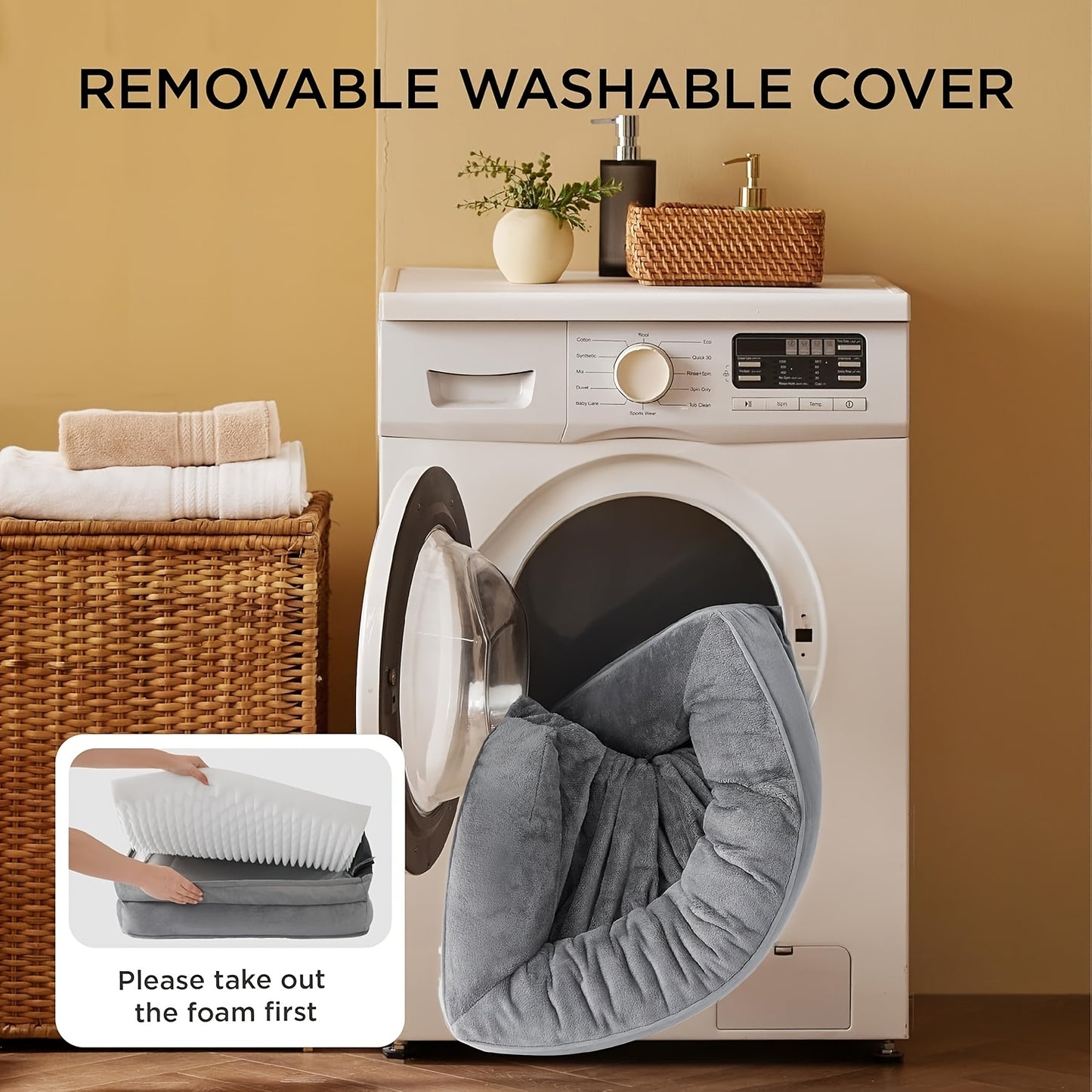 SASTTIE Dog Bed With Detachable Washable Cover And Foam - Revitalize Mind Body
