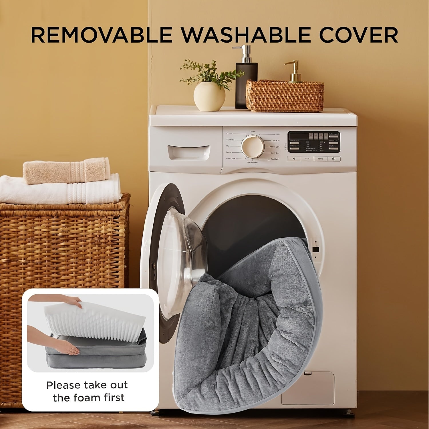 SASTTIE Dog Bed With Detachable Washable Cover And Foam - Revitalize Mind Body