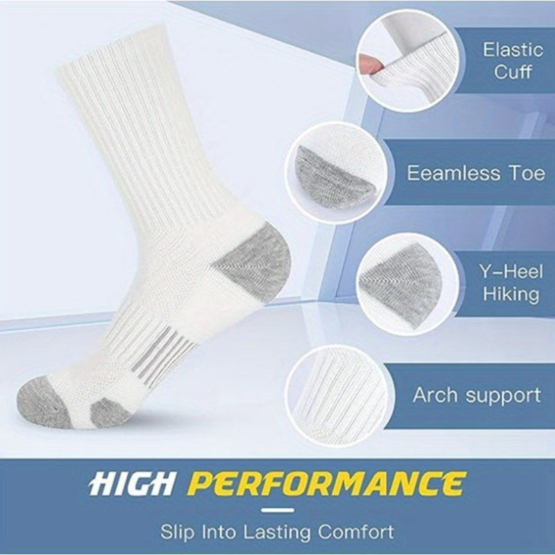 6/ 10/ 20/ 30 Pairs Men'S Classic Solid Color Breathable Sweat Absorption Deodorant Casual Daily Outdoor Exercise Fitness Mid-calf Socks - Revitalize Mind Body
