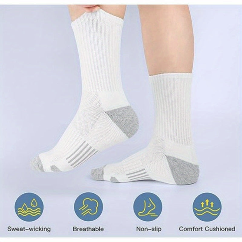 6/ 10/ 20/ 30 Pairs Men'S Classic Solid Color Breathable Sweat Absorption Deodorant Casual Daily Outdoor Exercise Fitness Mid-calf Socks - Revitalize Mind Body