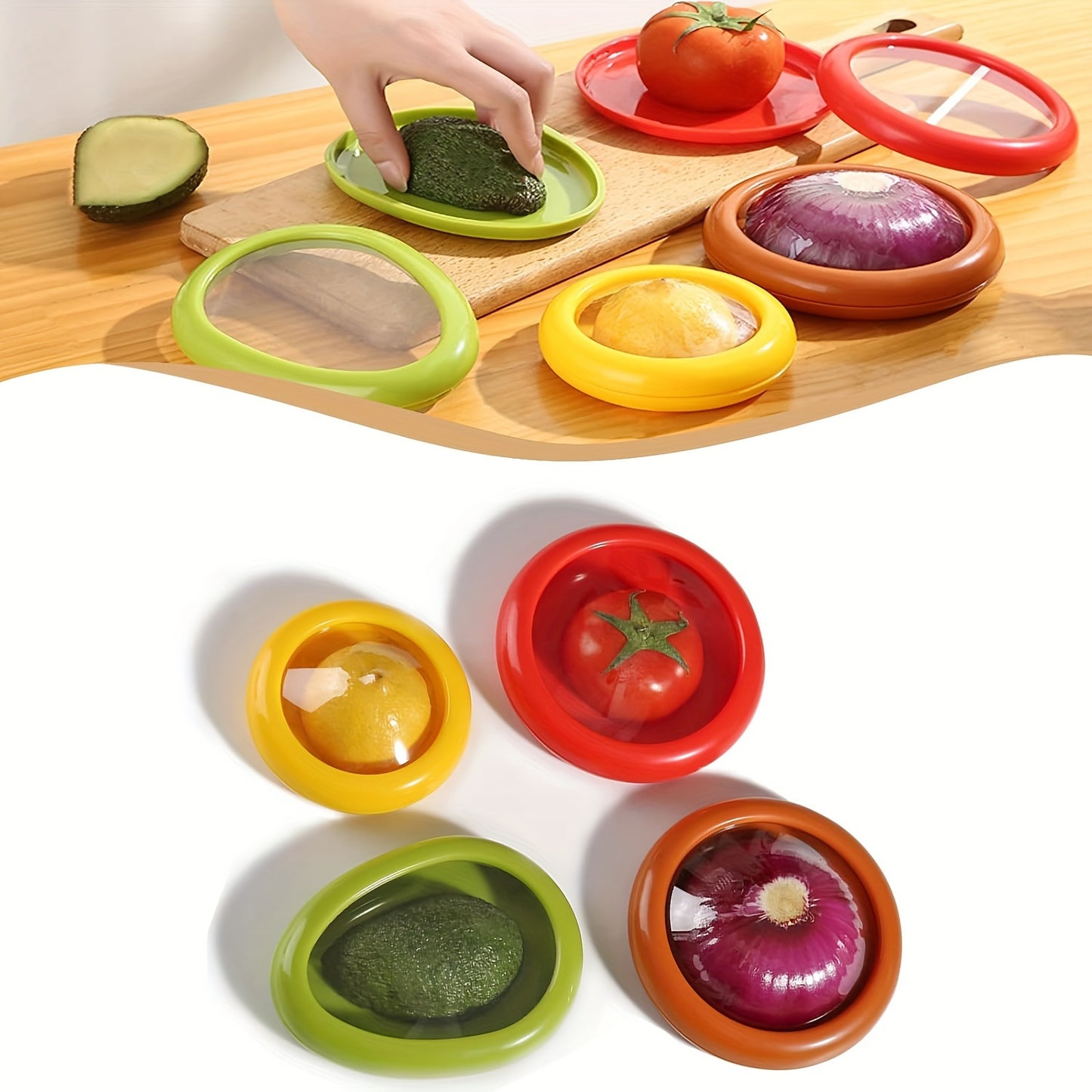 LDQ Silicone Fruit Storage Box 4Pack Airtight Containers