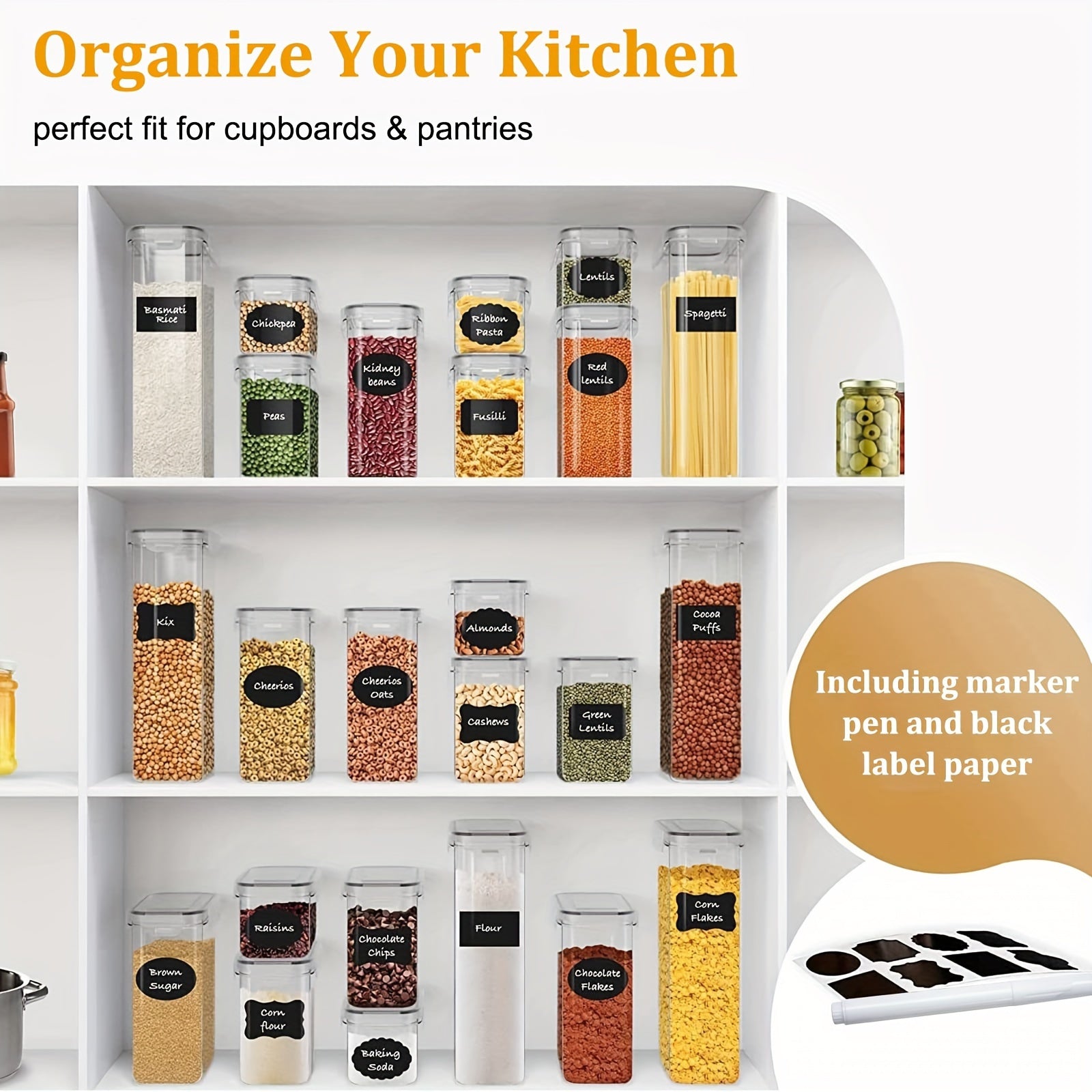 84-Pack Airtight Food Storage Containers Set - BPA-Free, Leak-Proof, Stackable, and Space-Saving Kitchen Organizers with 42 Lids and 42 Boxes, Includes Spoon, Labels, and Pen for Easy Meal Prep and Pantry Organization - Revitalize Mind Body