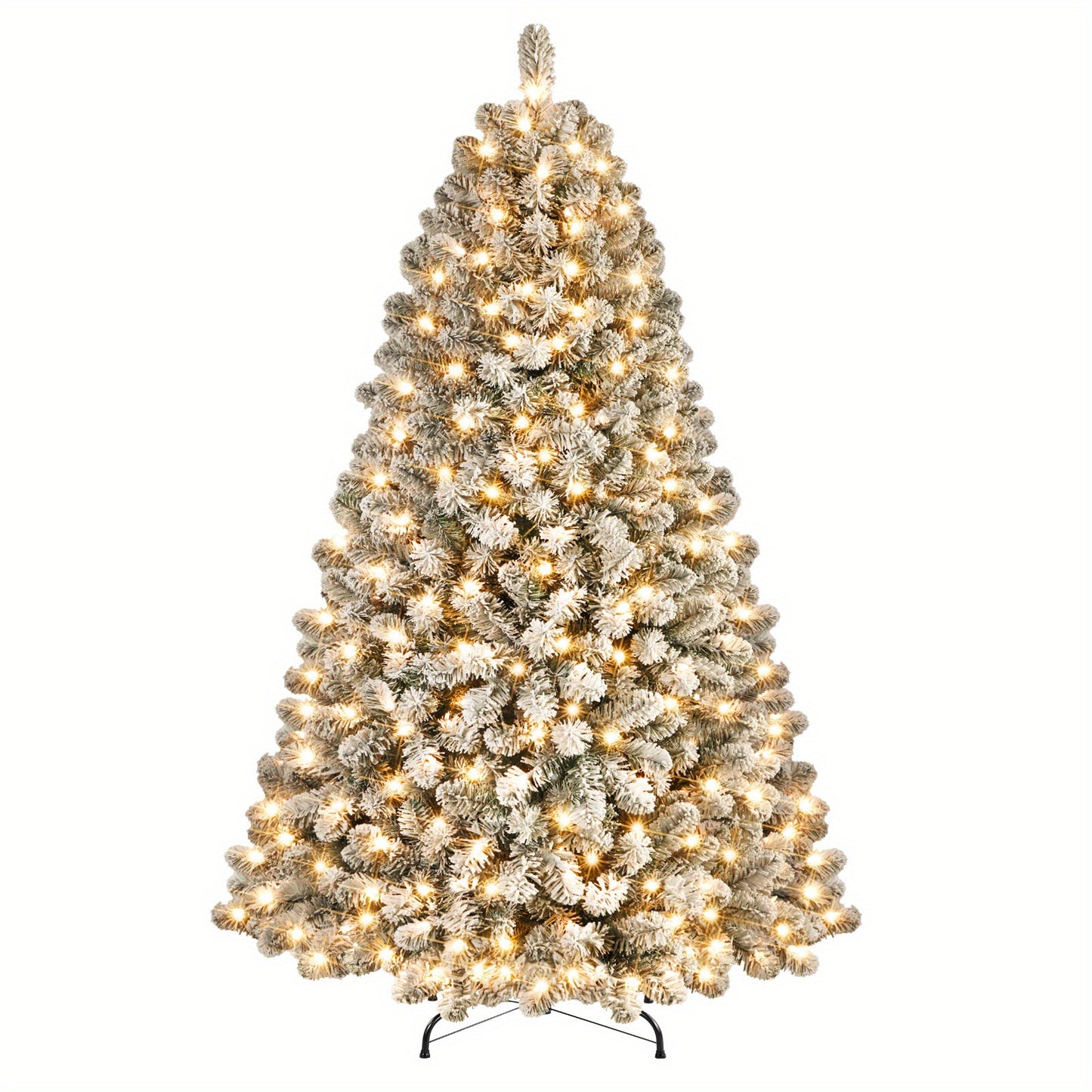Shareconn Elegant Pre Lit Snowy Pine Christmas Tree