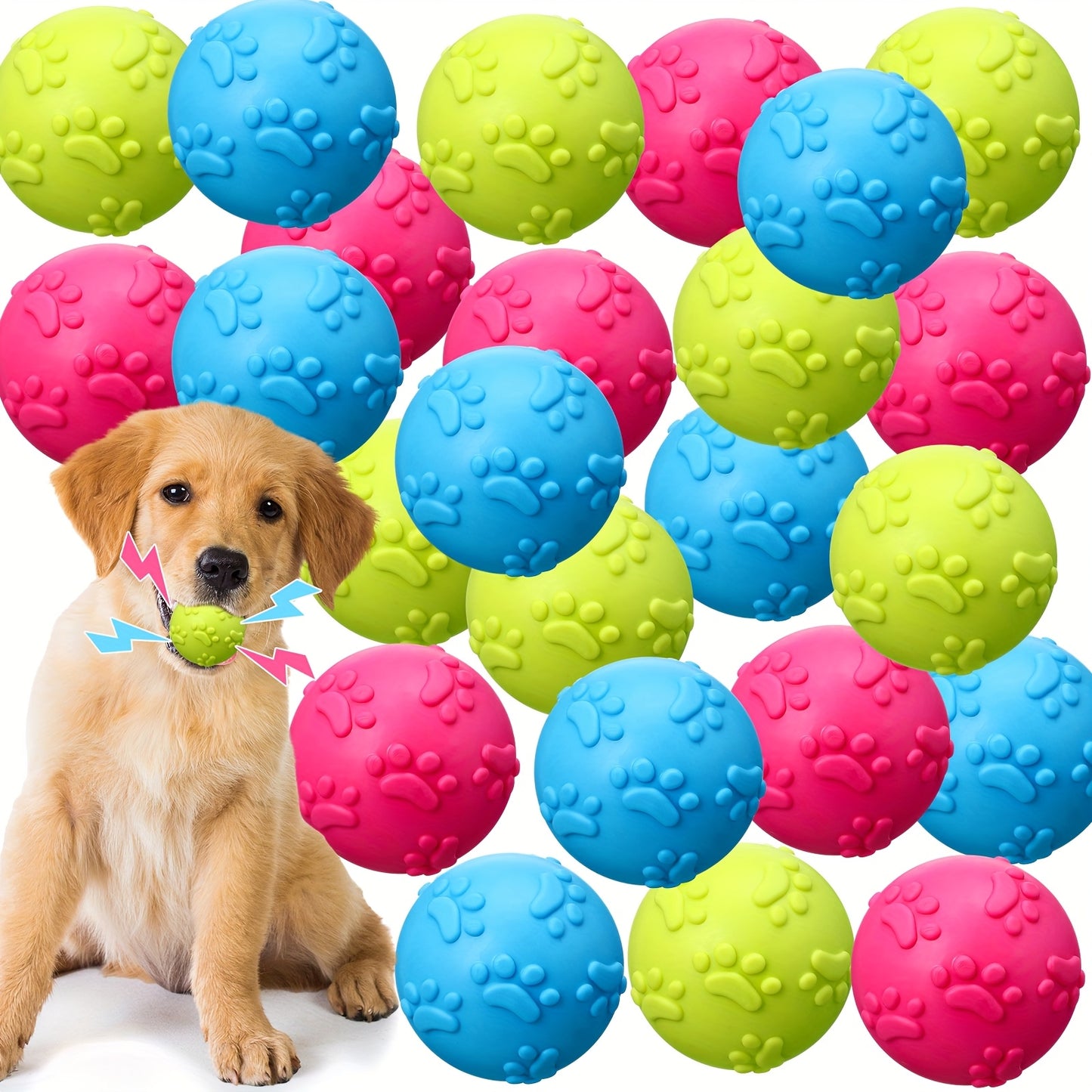 OUTUSBreed Durable Rubber Dog Balls Squeaky Chew Toys