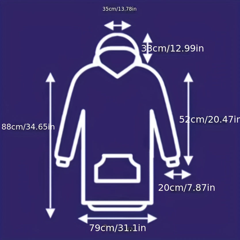 Wearable Hoodie Blanket Pajamas With Kangaroo Pockets Machine Washable