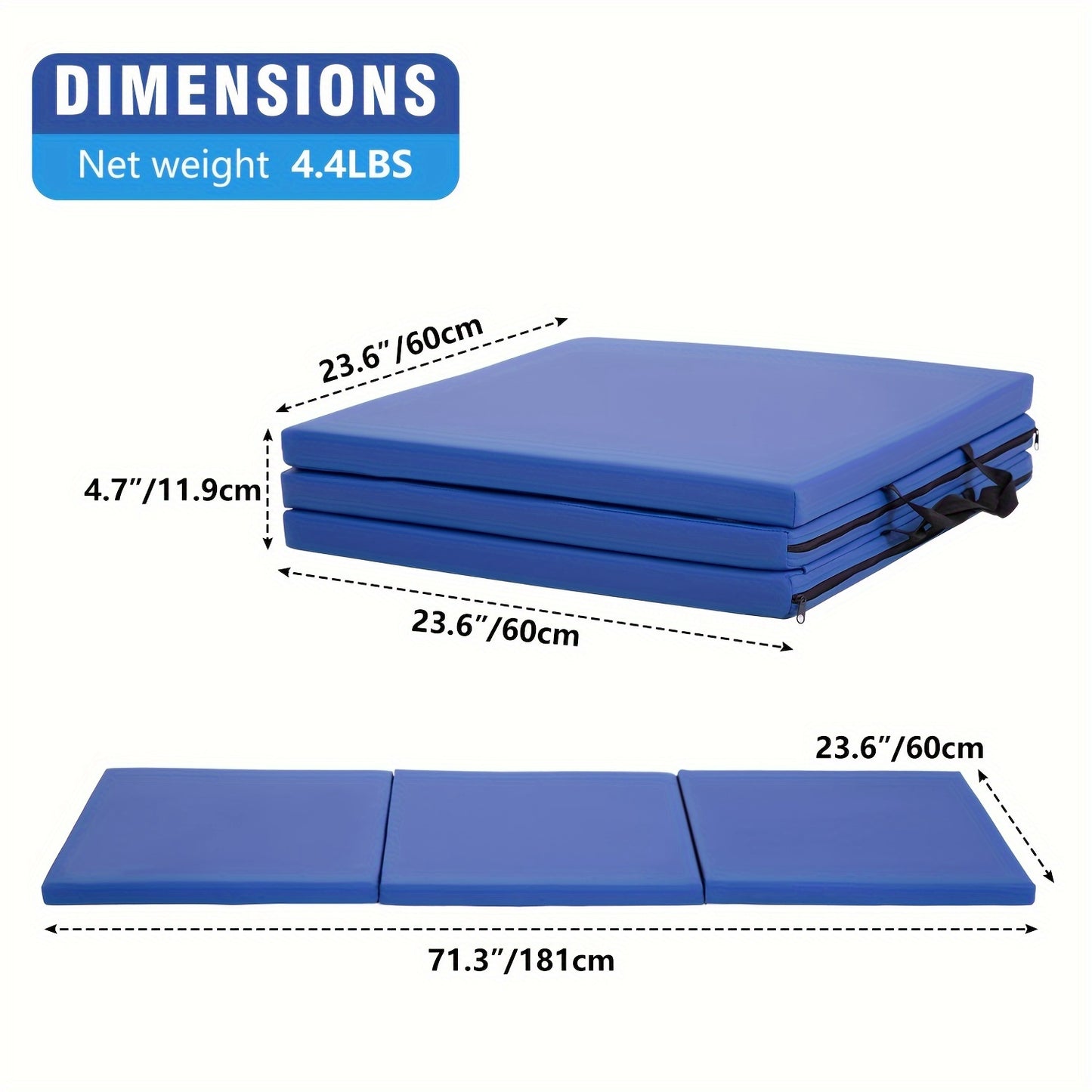 DOPINMIN 3 Fold Yoga Mat Durable NonSlip Training Essential