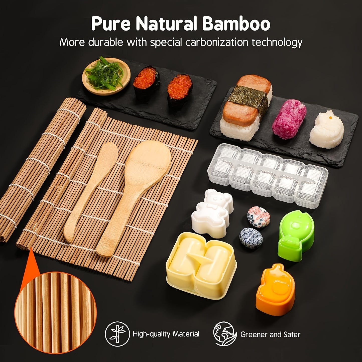 Sushi Making Kit With Bamboo Mats And Tools For Beginners