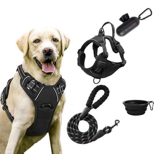 No Pull Dog Harness With Leash And Poop Bags Outdoor